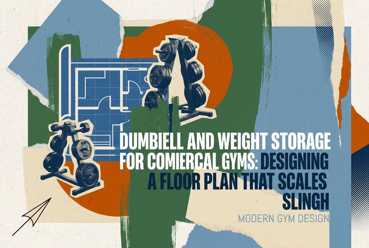 Professional header image for step-by-step guide: Dumbbell and Weight Storage for Commercial Gyms: Designin...